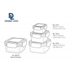 Double Lock Set ชุดกล่องถนอมอาหาร 6 ชิ้นรวมฝา (3 กล่อง/ชุด Set) รุ่น 99123 ความจุ 280/ 750/ 1450 ml.