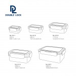 Double Lock ชุดกล่องพลาสติก ถนอมอาหาร 10 ชิ้นรวมฝา (5 กล่อง/ชุด Set) รุ่น 99511